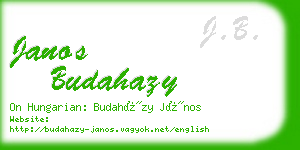 janos budahazy business card